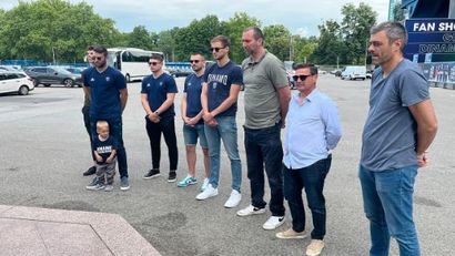 FOTO Dinamovi košarkaši položili vijenac u čast navijačima koji su dali svoje živote za Hrvatsku