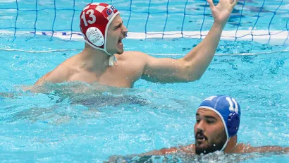 Spahić u plavoj kapici Grčke na U20 Svjetskom prvenstvu 2025. u Zagrebu (Goran Stanzl/PIXSELL)