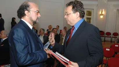 Čelnici AIPS-a Gianni Merlo i Jura Ozmec. Photo: Patrik Macek/Vecernji list 