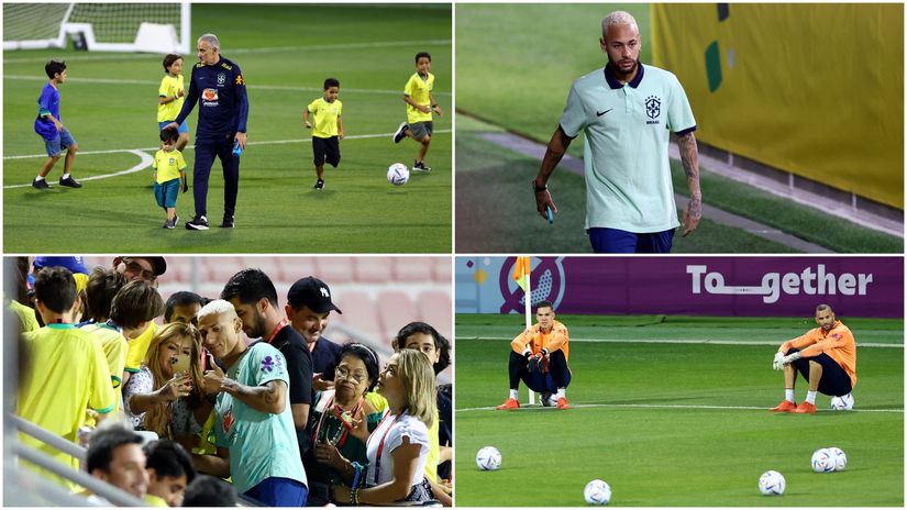Brazilci opušteni: Neymar dijelio autograme, Tite se igrao s unucima, na treningu samo 10 igrača i dva golmana