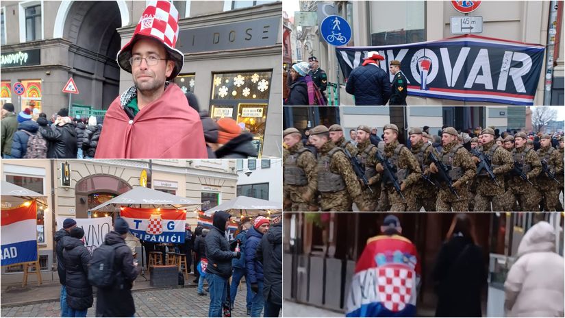 (FOTO) 'Kockice' i vojska na ulicama Rige, Latvijci slave i navijaju za Vatrene: 'Večeras ćemo zajedno feštati'