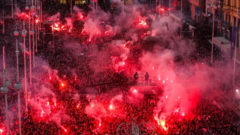 Scene s prošlogodišnjeg dočeka rukometaša u Zagrebu / Luka stanzl/PIXSELL