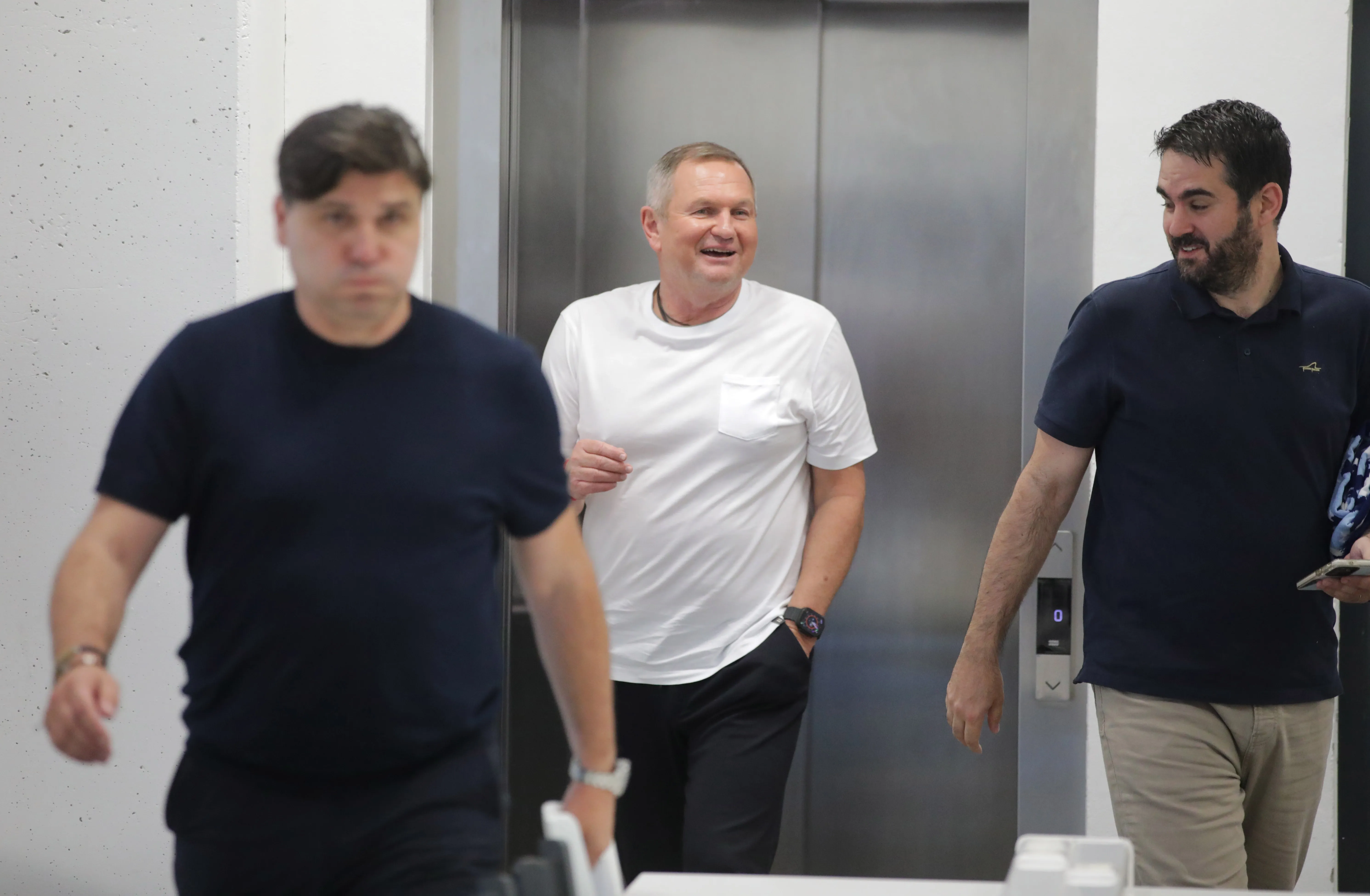 Darko Raić-Sudar, Matjaž Kek i Marko Babić uoči predstavljanja Matjaža Keka kao novog-starog trenera Rijeke, lipanj 2026. godine. Foto: Goran Kovacic/PIXSELL