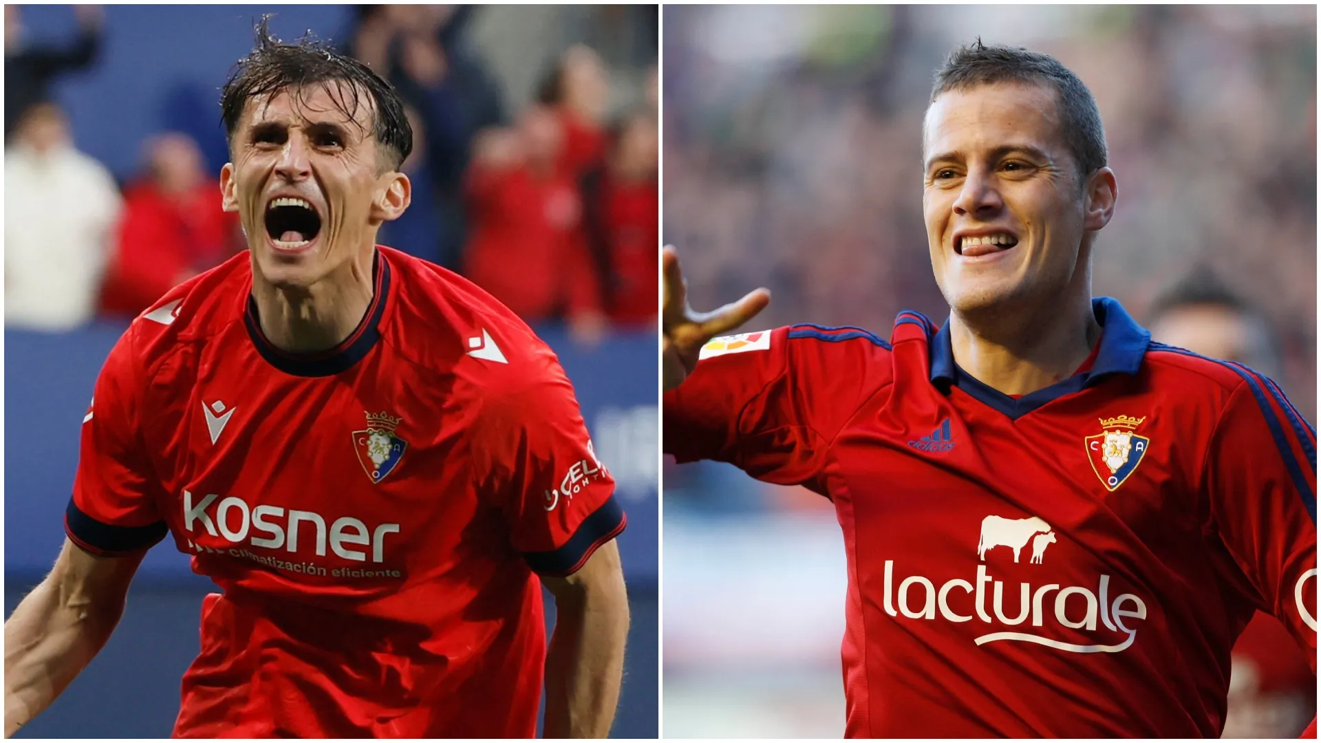 Ante Budimir i Oriol Riera - sadašnja i bivša devetka Osasune. Foto: UESyndication/PIXSELL , REUTERS/Vincent West