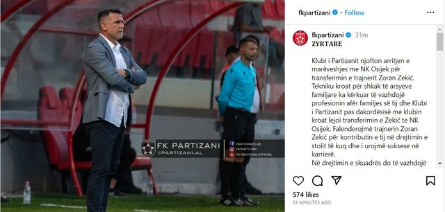 Screenshot FK Partizani