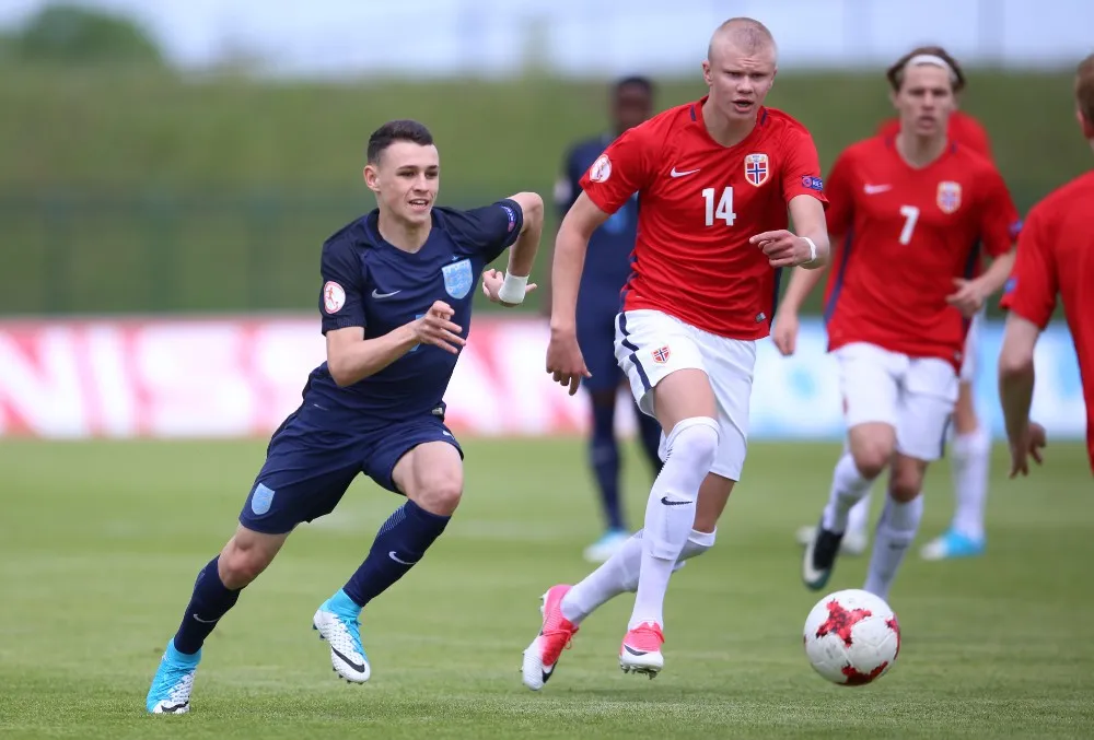 Mladi Pfil Foden (nije pozvan na SP) i Haaland u Velikoj Gorici 4. svibnja 2017. Foto: Igor Šoban/Pixsell