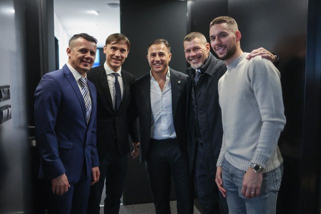 Dinamovi Talijani: Vlaović, Šimić, Cannvaro, Boban, Pjaca.  Photo: Goran Stanzl/PIXSELL