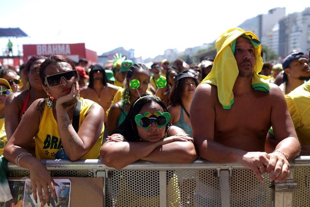 Tuga Brazilaca nakon ispadanja od Hrvatske. REUTERS/Ricardo Moraes