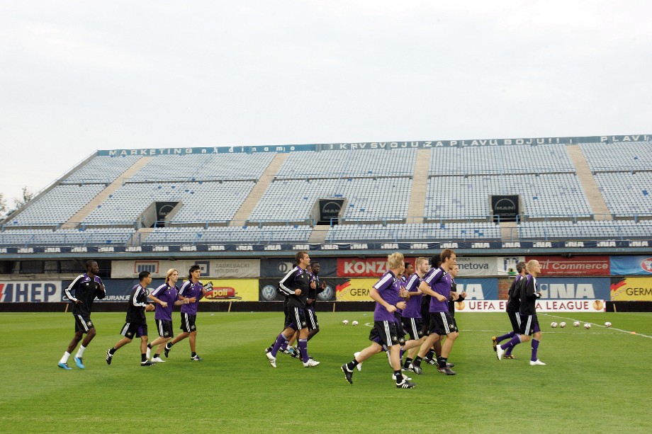 Momčad Anderlechta trenira na Maksimiru prije utakmice s Dinamom 2009.